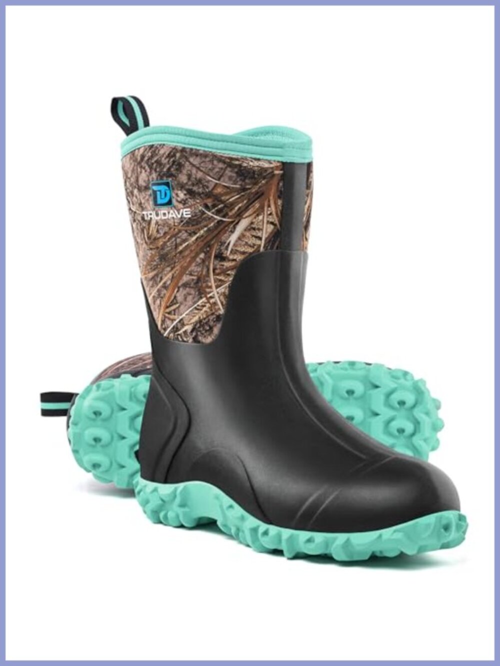 Waterproof Neoprene Rubber Rain Boots Mid Calf Steel Shank Insulated Work